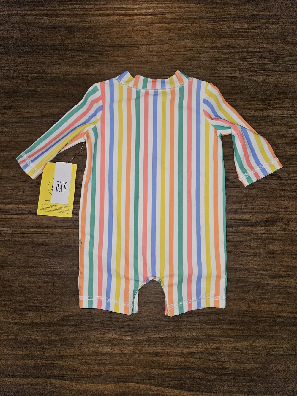 GAP Multicolor Striped Sunsuit Romper - Yellow, Green, Blue, Orange, Pink, White